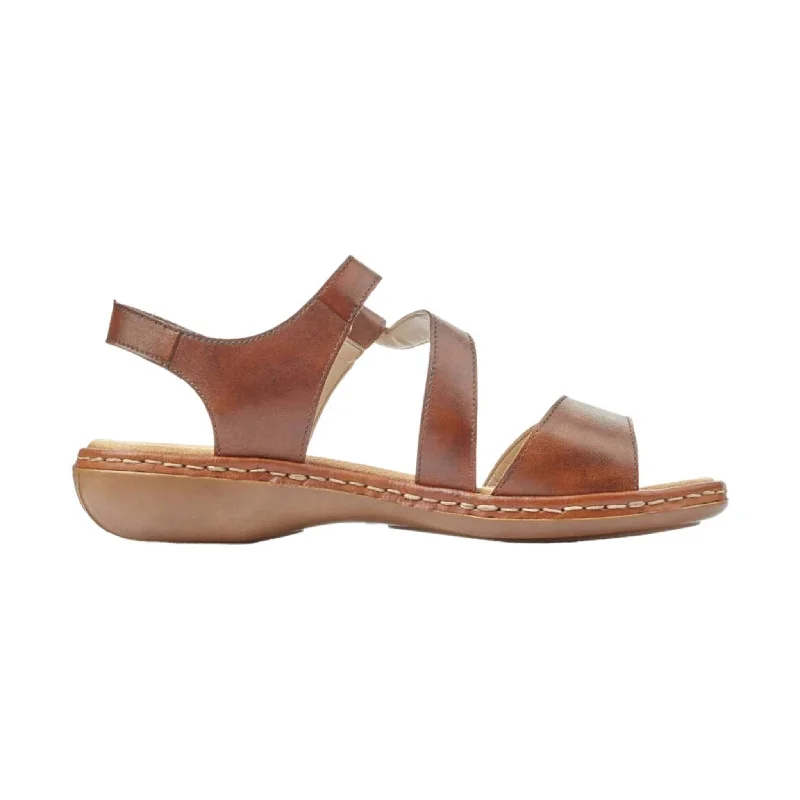 Rieker Women's Regina Sandal - Brown Tassel Driving Shoe Look 
