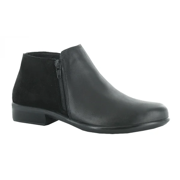 Women's Naot Helm - Black Raven/Black Suede Tassel Driving Shoe Look 