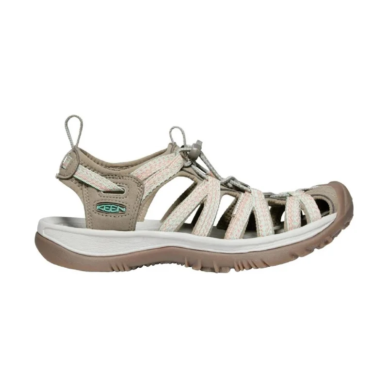 KEEN Women's Whisper Sandal - Taupe/Coral Glow - in - the - Dark Shoe Design  