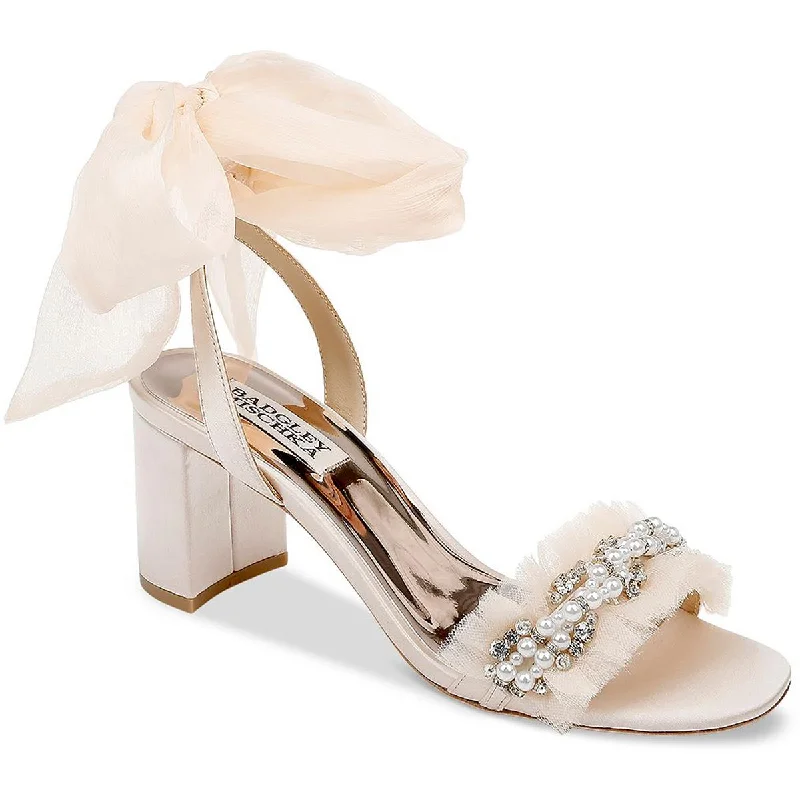 Badgley Mischka Womens Tana Satin Slip On Pumps Quick - Dry Hiking Shoe Style   