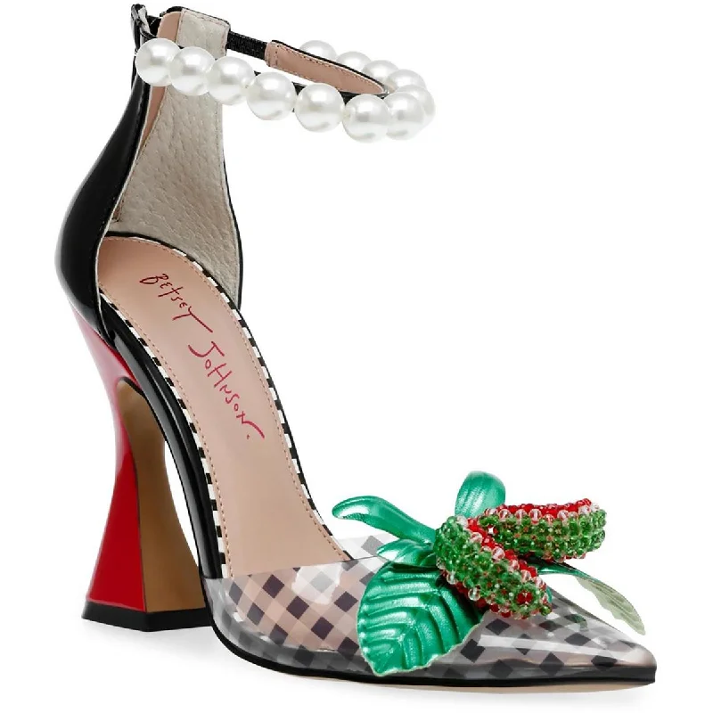 Betsey Johnson Womens Vivviann  Watermelon Embellished Block Heels Desert Boot Utility Style  