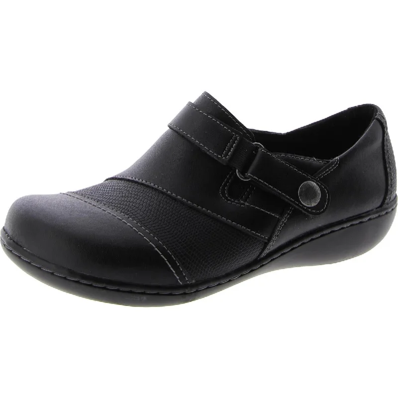 Clarks Womens Ashland Gem Leather Slip On Loafers Retro Plimsoll Style  