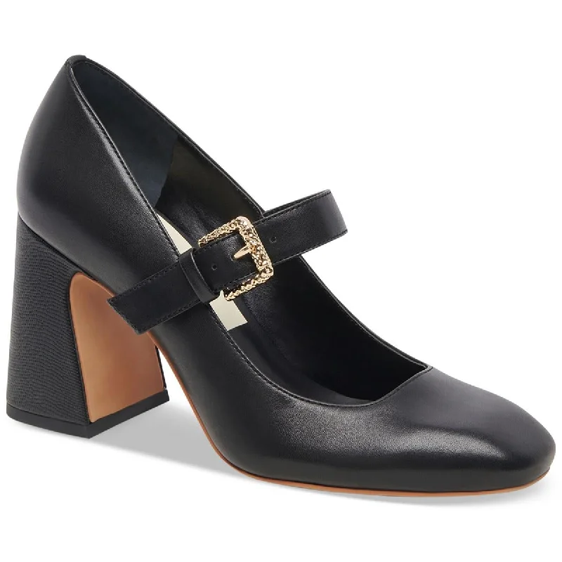 Dolce Vita Womens Lakota Leather Slip On Block Heels Business Monk Strap Style  
