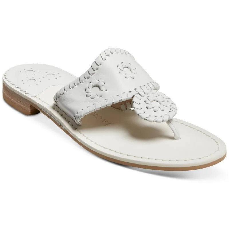 Jack Rogers Womens Jacks Flat Sandal Tonal Leather Slip-On Thong Sandals Moccasin Soft - Sole Style Jack Rogers Womens Jacks Flat Sandal Tonal Leather Slip-On Thong Sandals Moccasin Soft - Sole Style