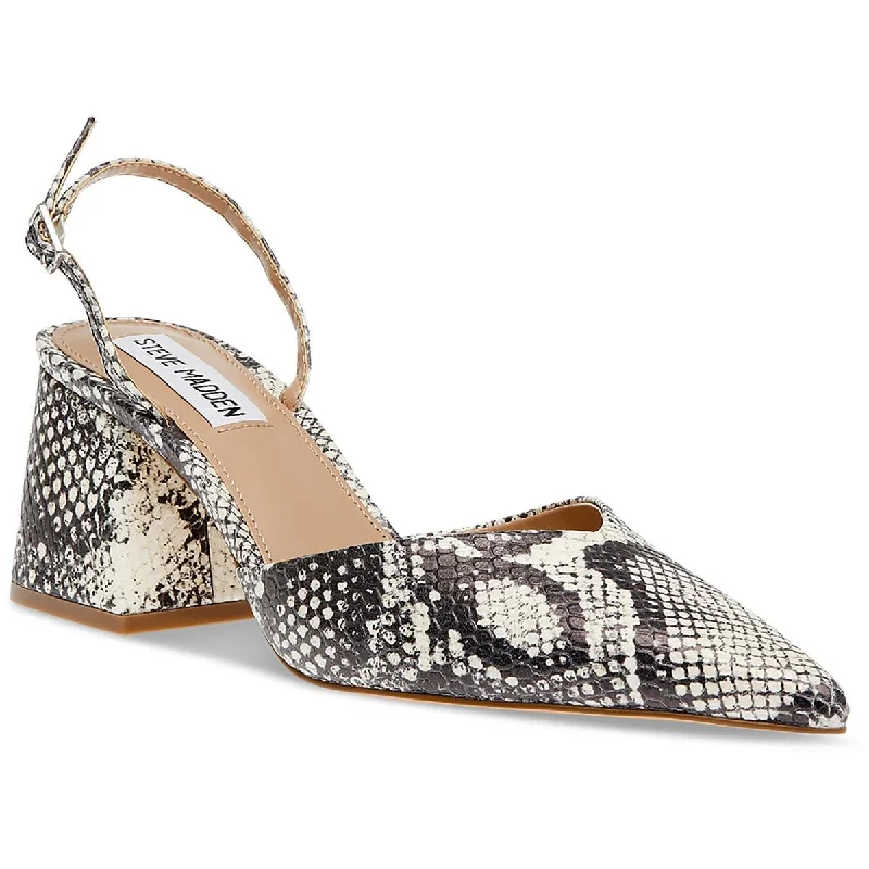 Steve Madden Womens Courtnie Leather Pointed Toe Block Heel Vintage Oxford Appeal 