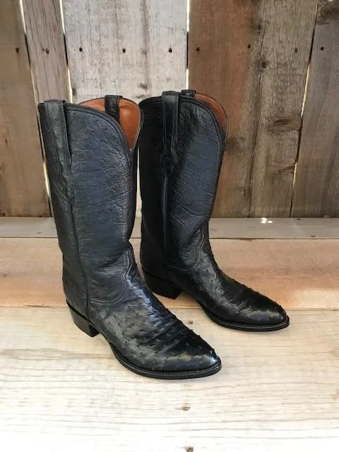 Ostrich Black  Tres Outlaws Men's Classic Boot 3372@ Sustainable Shoe Design  