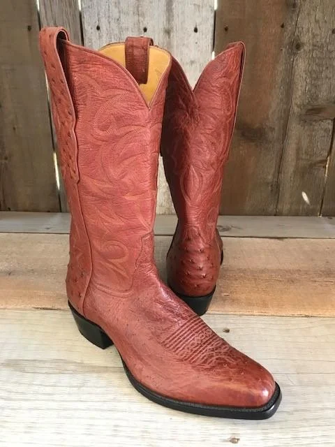 Ostrich Cognac Tres Outlaws Men's Classic Boot 4080@ Buckle -