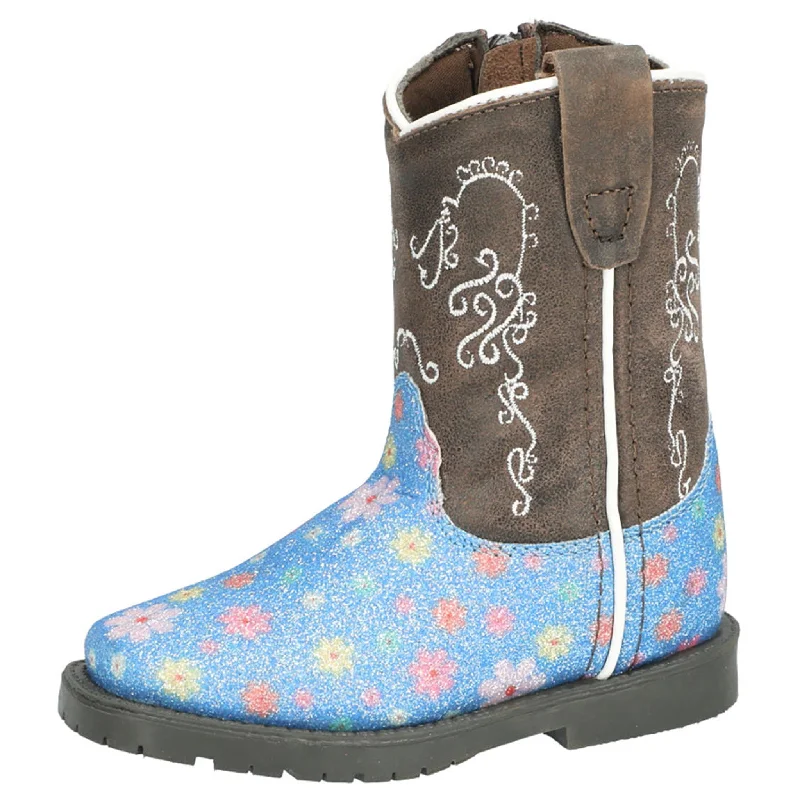 Smoky Mountain Toddler Autry Blue & Brown Boots Zip - Up Boot Style  