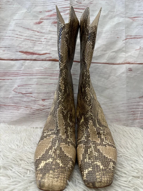 Boots Ankle Heels By Sam Edelman In Snakeskin Print, Size: 7.5 Minimalist Sneaker Style  