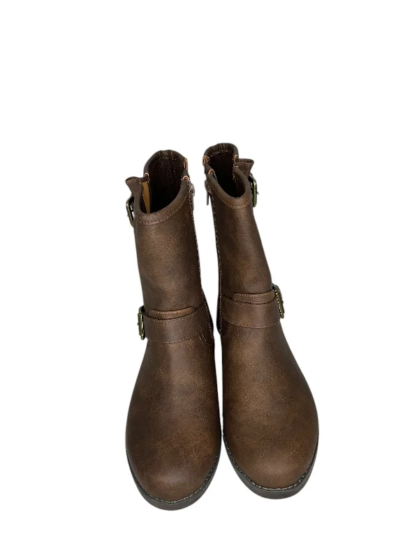 Boots Combat By Lane Bryant In Brown, Size: 9 Two - Tone Shoe Design  