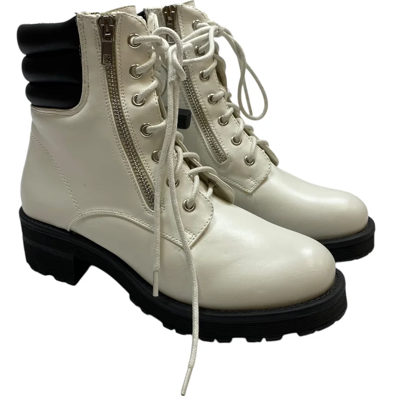 Boots Combat By Mia In White, Size: 7.5 Performance Running Sneaker Look  