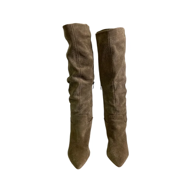 Boots Knee Heels By Franco Sarto In Taupe, Size:8.5 Brogue Oxford Aesthetic 