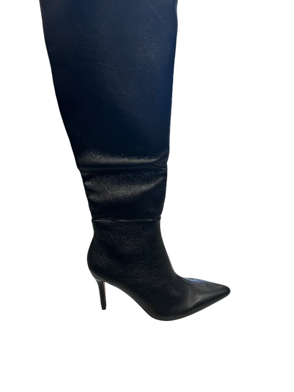 Boots Knee Heels By New York And Co In Black, Size: 8 Elastic - Sided Chelsea Look  