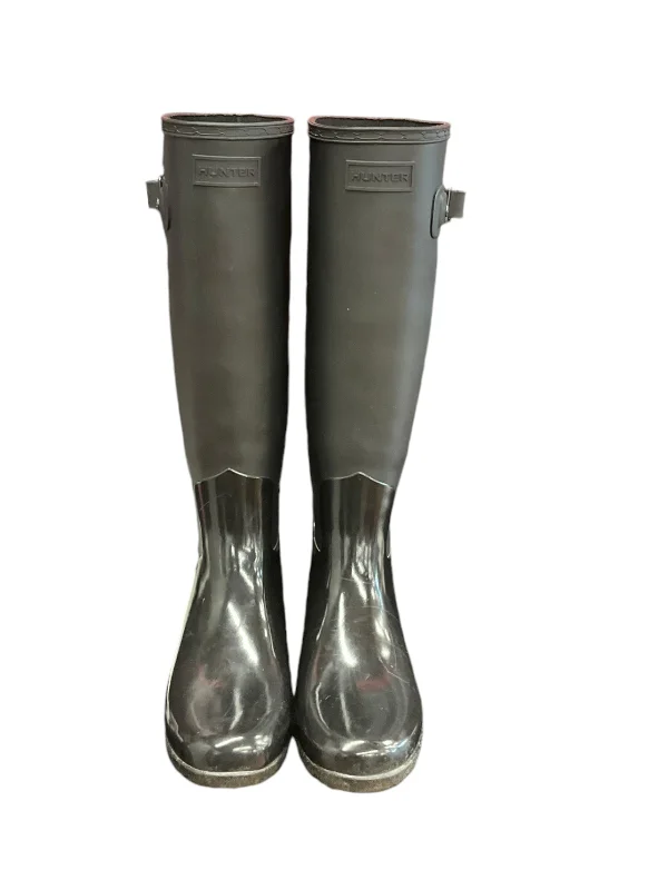 Boots Rain By Hunter In Black, Size: 6 Rubber - Sole Plimsoll Look  