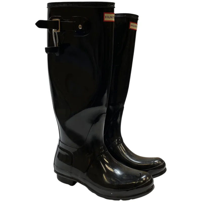 Boots Rain Designer By Hunter In Black, Size: 8 Chunky Platform Sneaker Style  