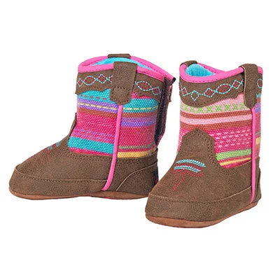 Infant Brown and Pink Aztec Camilla Baby Boots Quick - Dry Hiking Shoe Style   