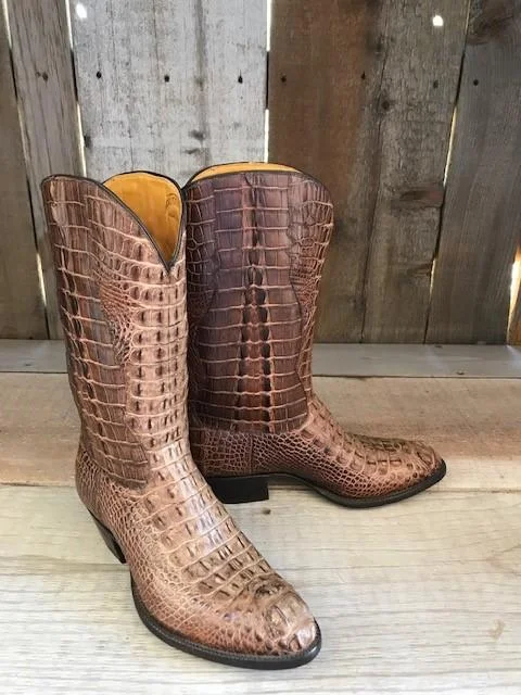 " Horn Back Gator " Tan Seamless Tres Outlaws Men's "Got Gator "Collection"  3481 Rubber - Sole Plimsoll Look  