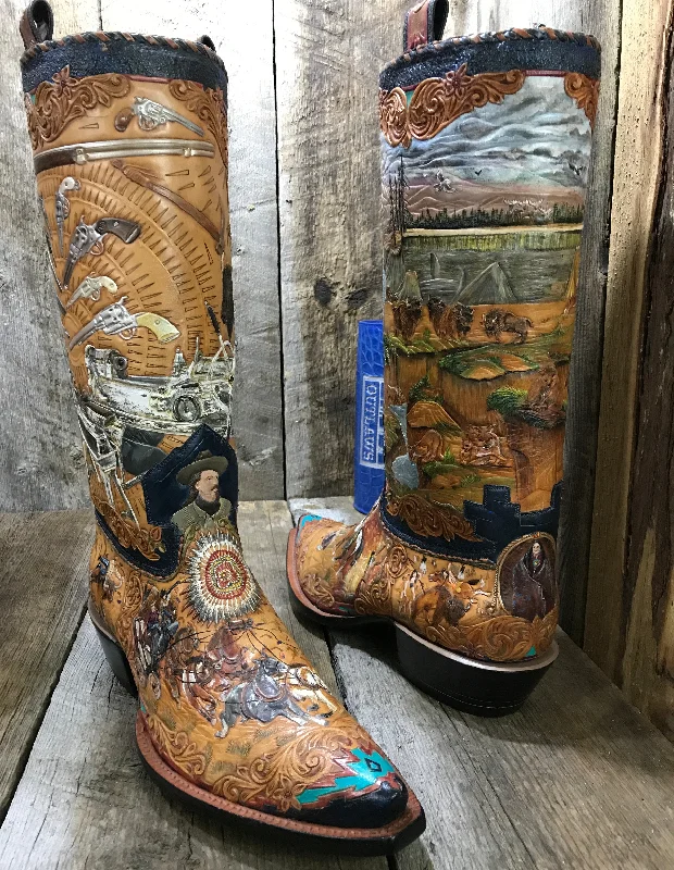 Buffalo Bill Center Of The West - Men Collection Boot  4204 Distressed Leather Shoe Style  