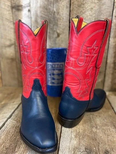 Buffalo Navy & Red Stitched Tres Outlaws Boot Men's Classic 3633 Ivy League - Inspired Derby Look 