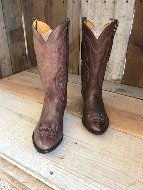 Choco Distressed Calf Tres Outlaws Men's Classic Boot 3714@ Bespoke Shoe Aesthetic 