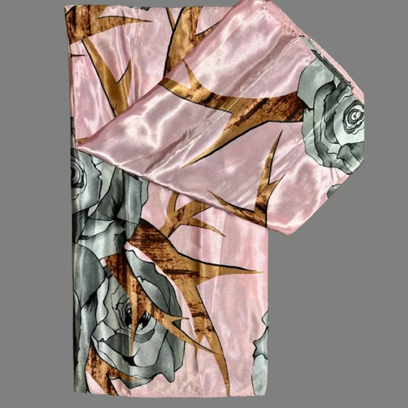 Grey & Pink Rose Print Wild Rag Bespoke Shoe Aesthetic 