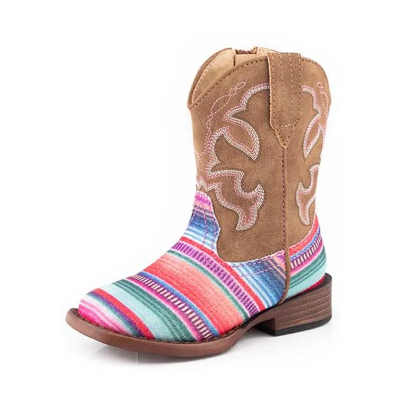 Roper Kid's Serape Glitter Boots Memory - Foam Slipper Look  