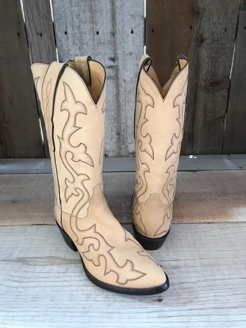 Natural Nubuck All Over Stitch Tres Outlaws Men's Classic Boot 3847@ Comfortable Derby Style  