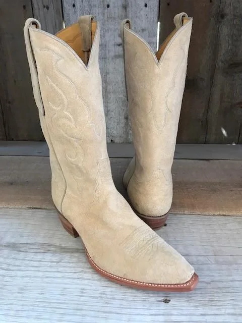 Natural Roughout Tres Outlaws Men's Classic Boot 4075@ Metallic Trim Shoe Design  