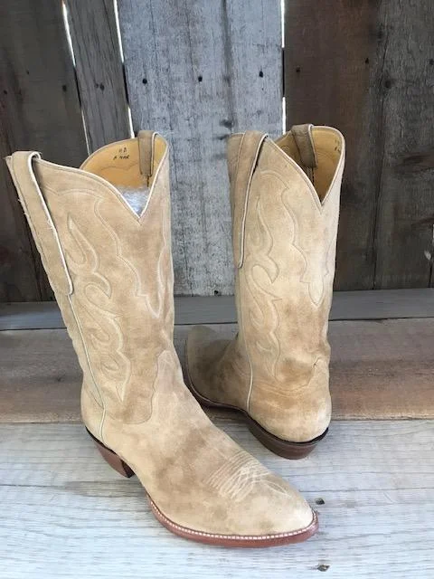 Natural Roughout Tres Outlaws Men's Classic Boot 4097@ Checkered Shoe Pattern Look  