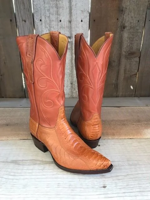 Peanut & Cognac Ostrich Foot Tres Outlaws Men's Classic Boot 4090@ Elastic - Sided Chelsea Look Peanut & Cognac Ostrich Foot Tres Outlaws Men's Classic Boot 4090@ Elastic - Sided Chelsea Look