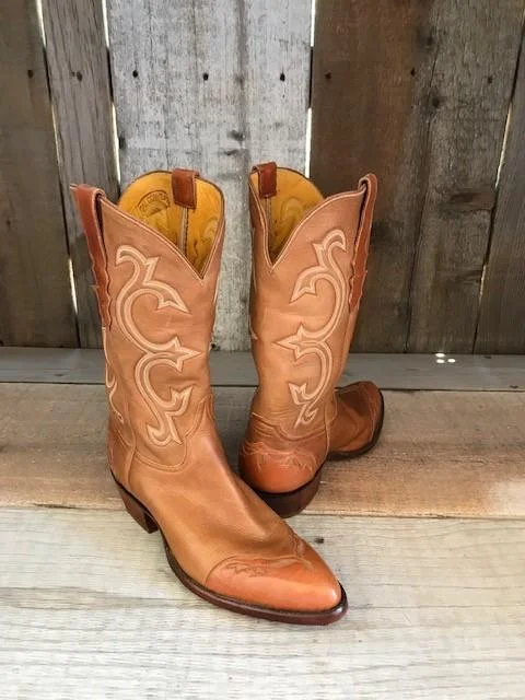 Peanut Kangaroo & Calf w/Inlay Tres Outlaws Men's Classic Boot 3379@ Dressy Chelsea Boot Style Peanut Kangaroo & Calf w/Inlay Tres Outlaws Men's Classic Boot 3379@ Dressy Chelsea Boot Style
