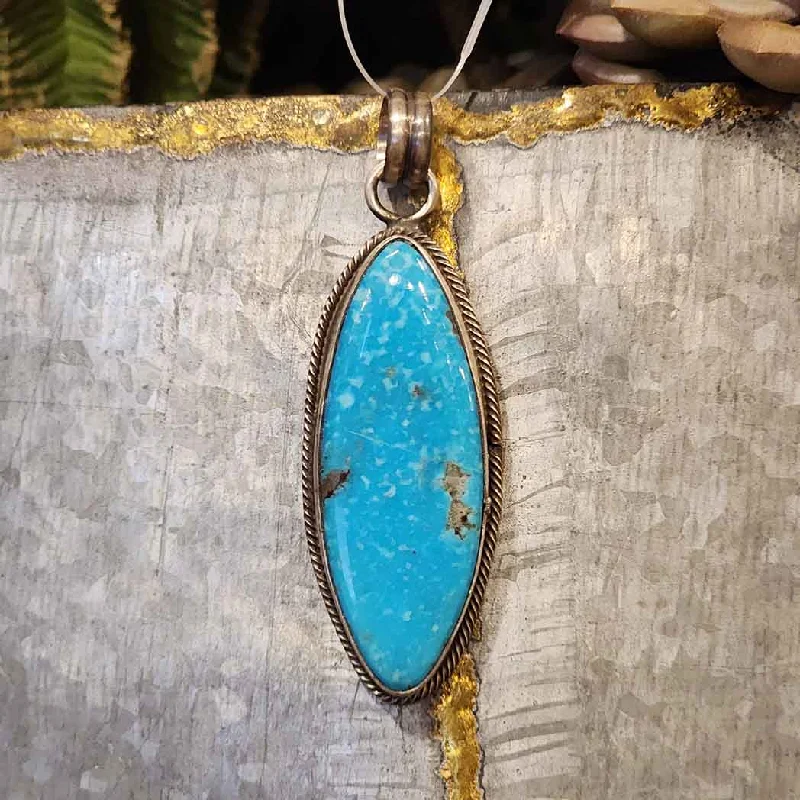 " Danielle " Blue Ridge Turquoise Pendant Ankle - High Military Boot Style  