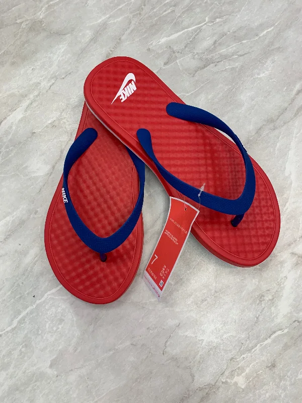 Sandals Flip Flops By Nike Apparel  Size: 7 Blue Coast Loafer Aesthetic 