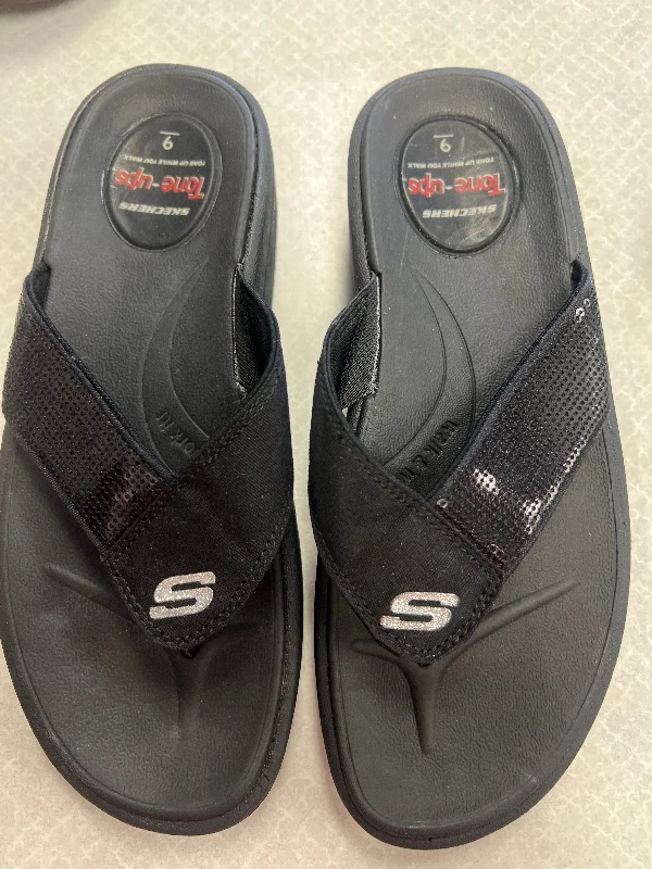 Sandals Heels Wedge By Skechers  Size: 9 Loose - Fit Slipper Style  