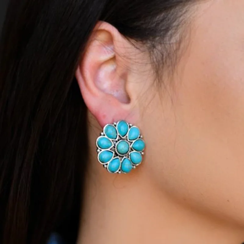 West & Co The Winfield Earring in Turquoise Paisley Print Shoe Design  