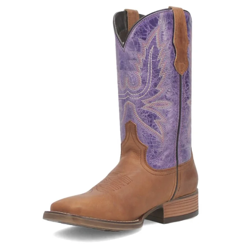 Dan Post Women's Tan & Purple Mara Boots Mod Oxford Design  