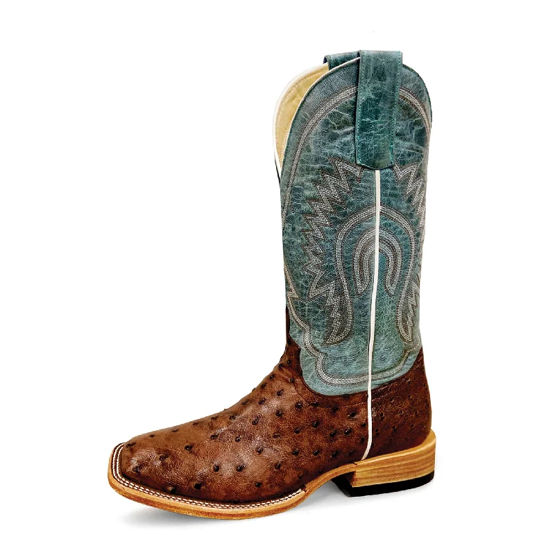 Macie Bean Women's Tobac & Blue Square Toe Quilted Shoe Design  