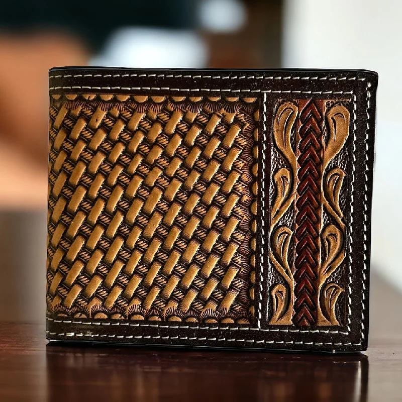 Twisted X Basket Tooled Bifold Ankle - High Military Boot Style  