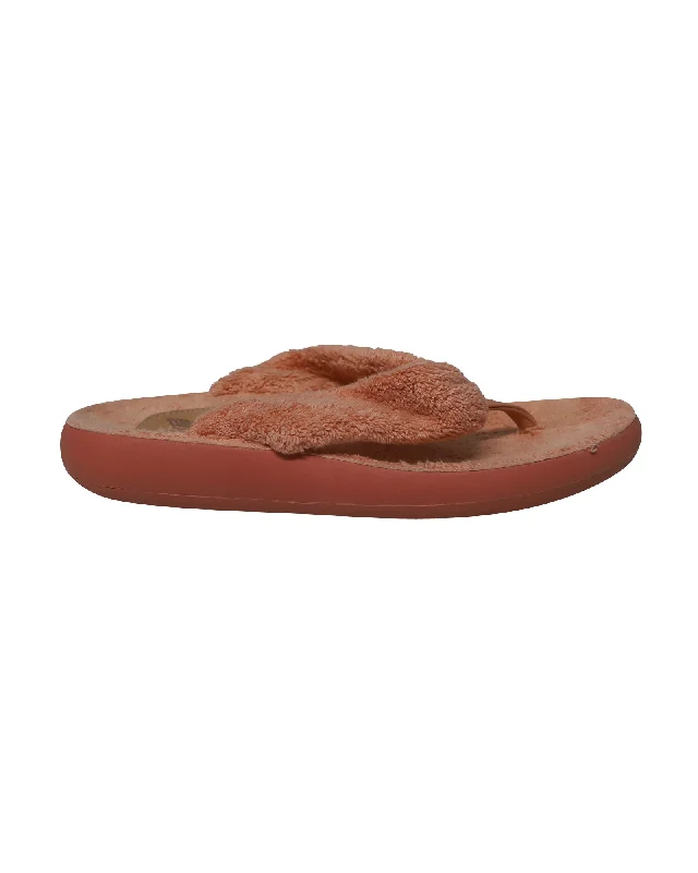 Ancient Greek Sandals Charisma Terry Flip-Flops in Pink Leather Moccasin Soft - Sole Style  