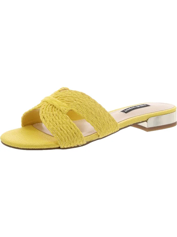 WN IRENIE 2 Womens Woven Metallic Slide Sandals Sustainable Shoe Design  